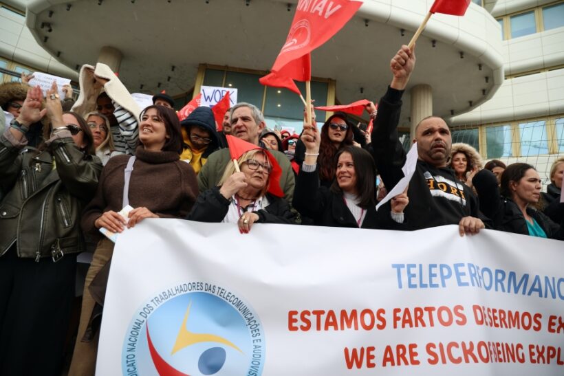Grève Teleperformance écart salarial centres d'appel, Portugal, février 2024