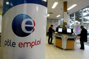 Une agence pole emploi. Droits au chômage.