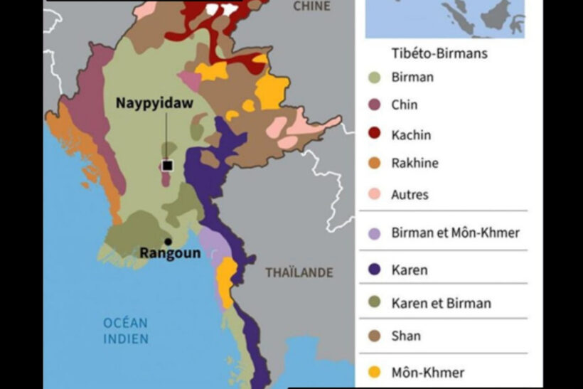 Carte de la Birmanie